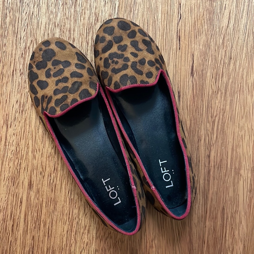 LOFT leopard print loafers.